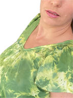 FLUTTER-SLEEVE V-NECK BLOUSE