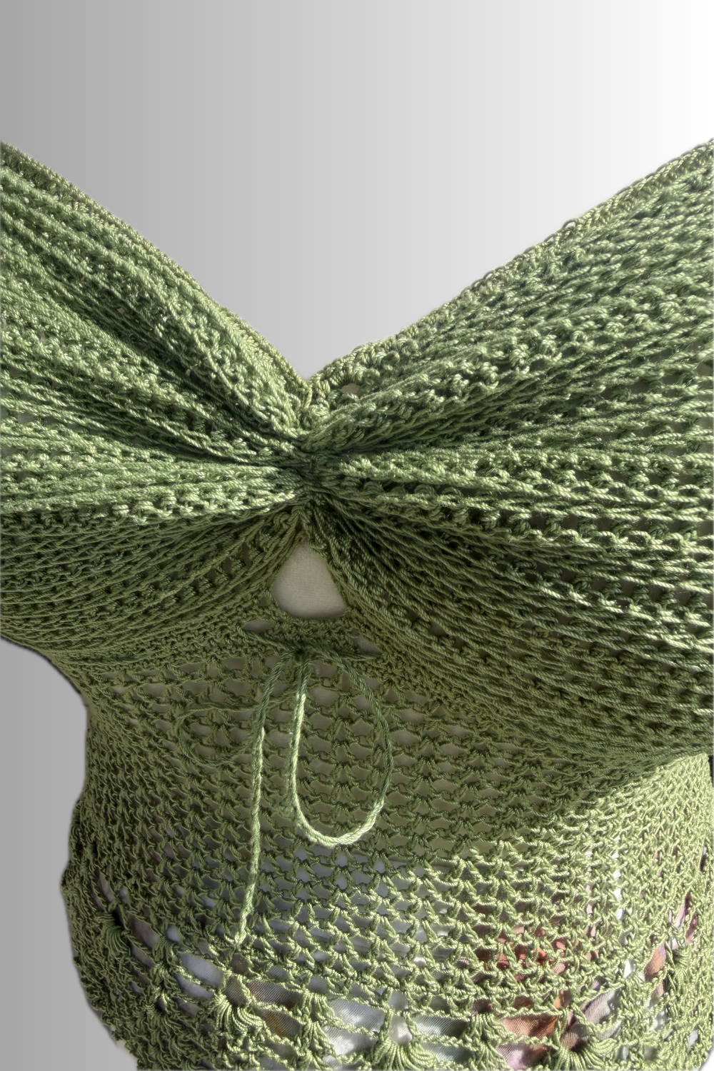 Sage Green Ruched Tie-Front Top