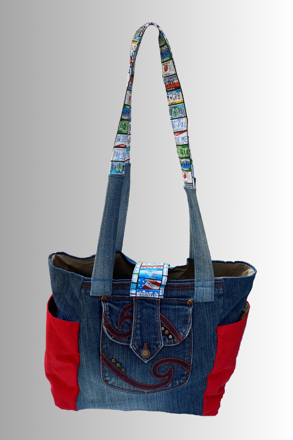 PATRIOTIC USA COTTON OPEN TOP HANDBAG