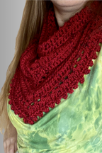 RED TWEED HOLIDAY CROCHET COWL