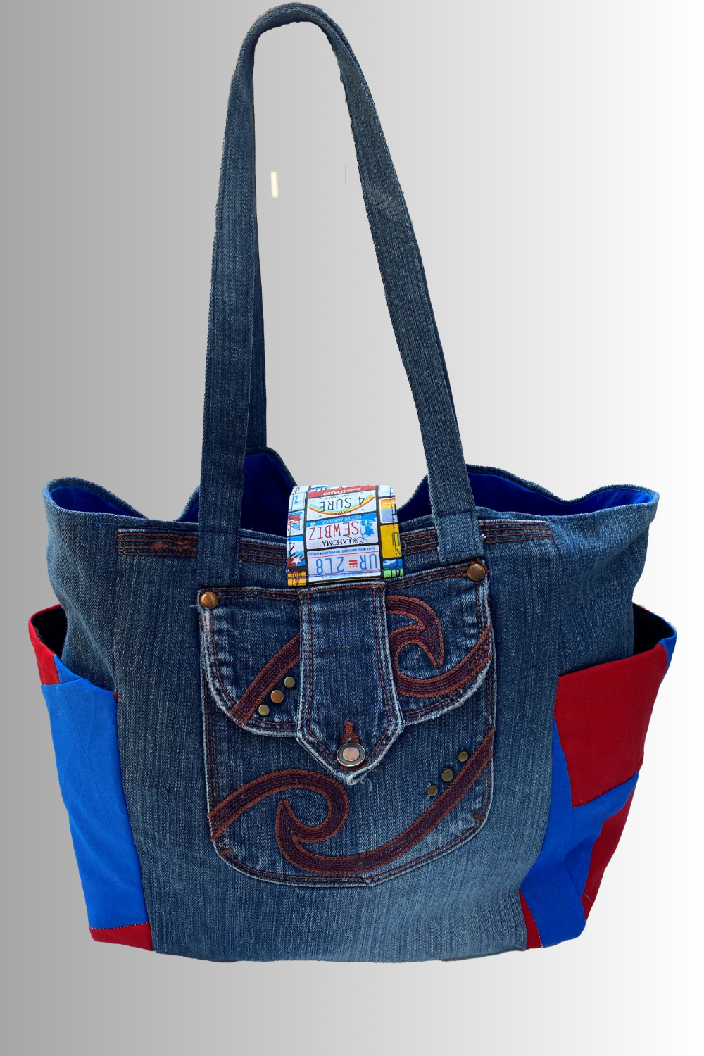 PATRIOTIC USA COTTON OPEN TOP HANDBAG