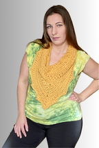 GOLD CROCHET FALL COWL