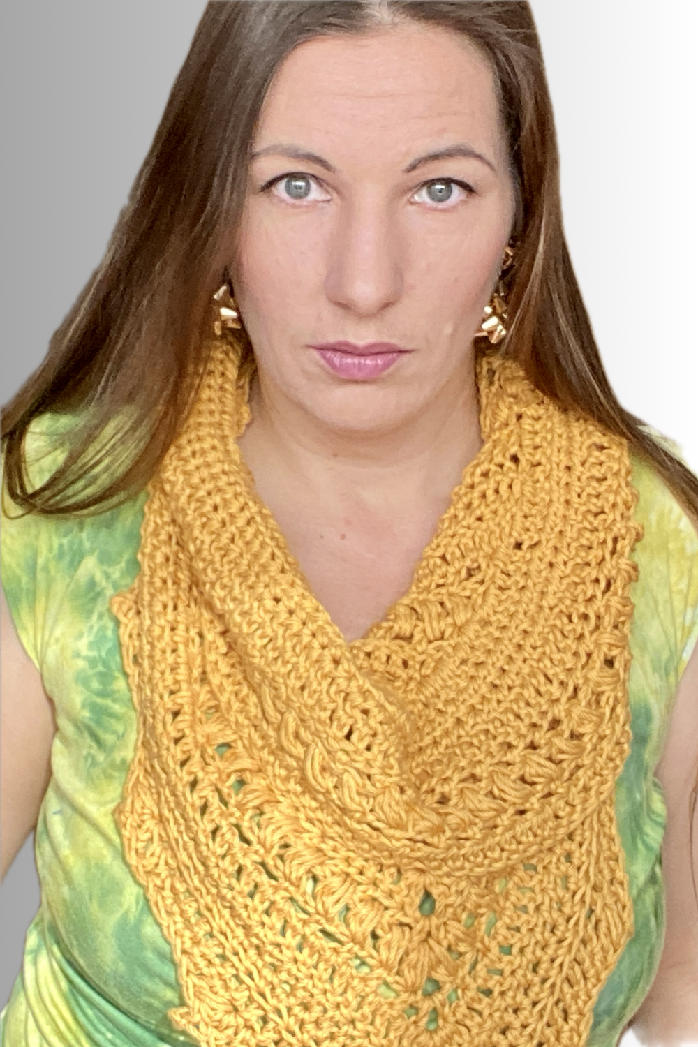 GOLD CROCHET FALL COWL