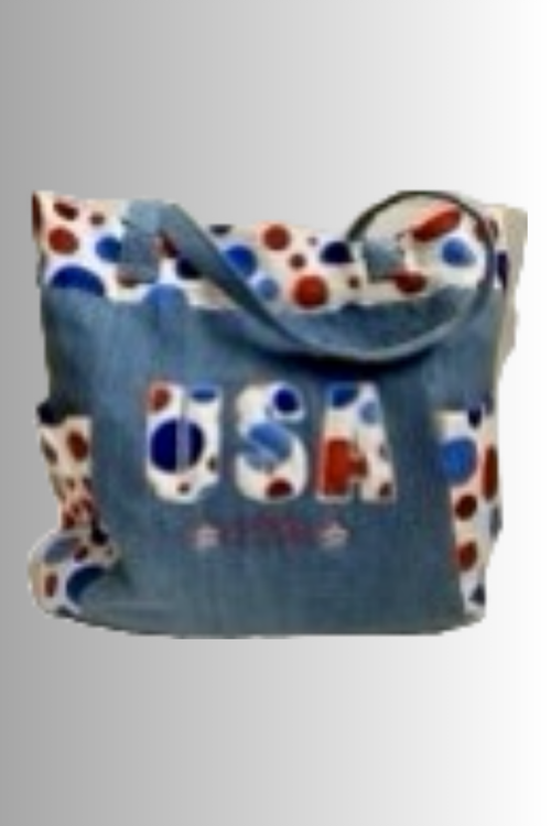 BUBBLE COLLECTION USA OPEN TOP HANDBAG light blue