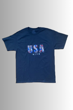WALK USA BLACK COTTON T-SHIRT