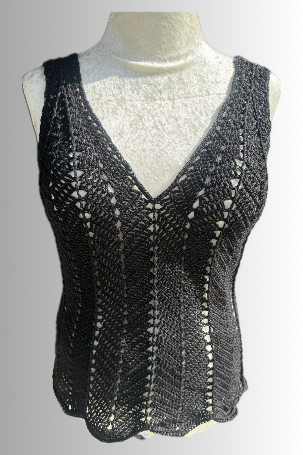 Noir Diamond Crochet Tank