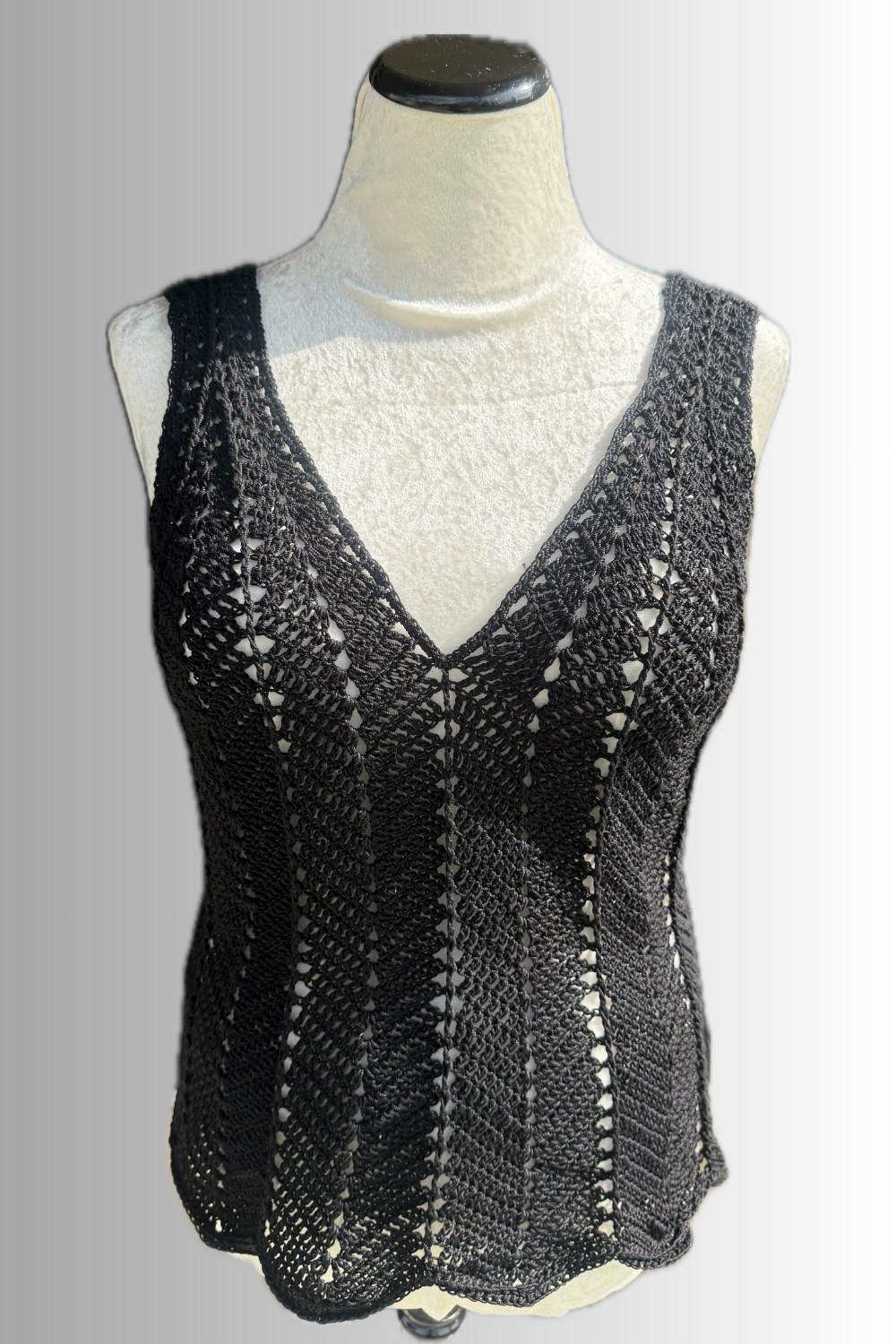 Noir Diamond Crochet Tank