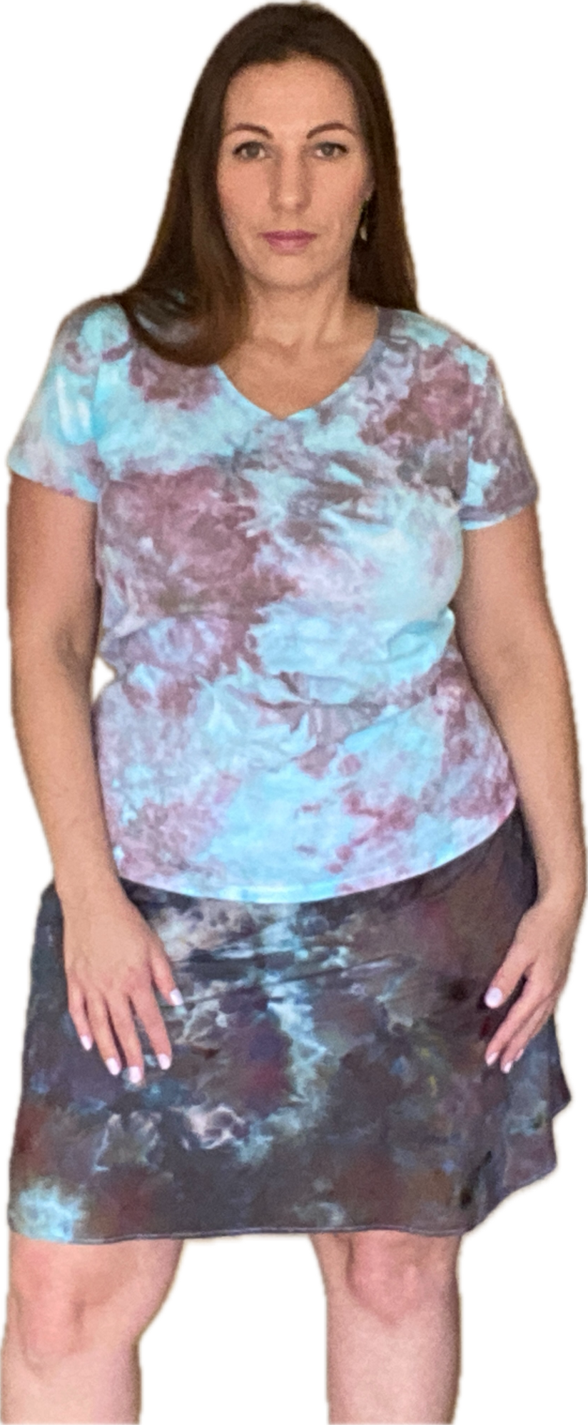 HIGH ELASTIC WAISTED TRUMPET RAYON MIDI SKIRT