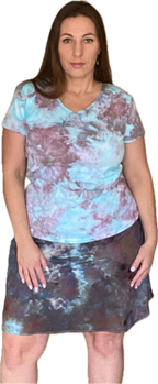 HIGH ELASTIC WAISTED TRUMPET RAYON MIDI SKIRT