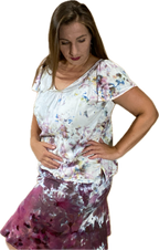 HIGH ELASTIC WAISTED TRUMPET RAYON MIDI SKIRT