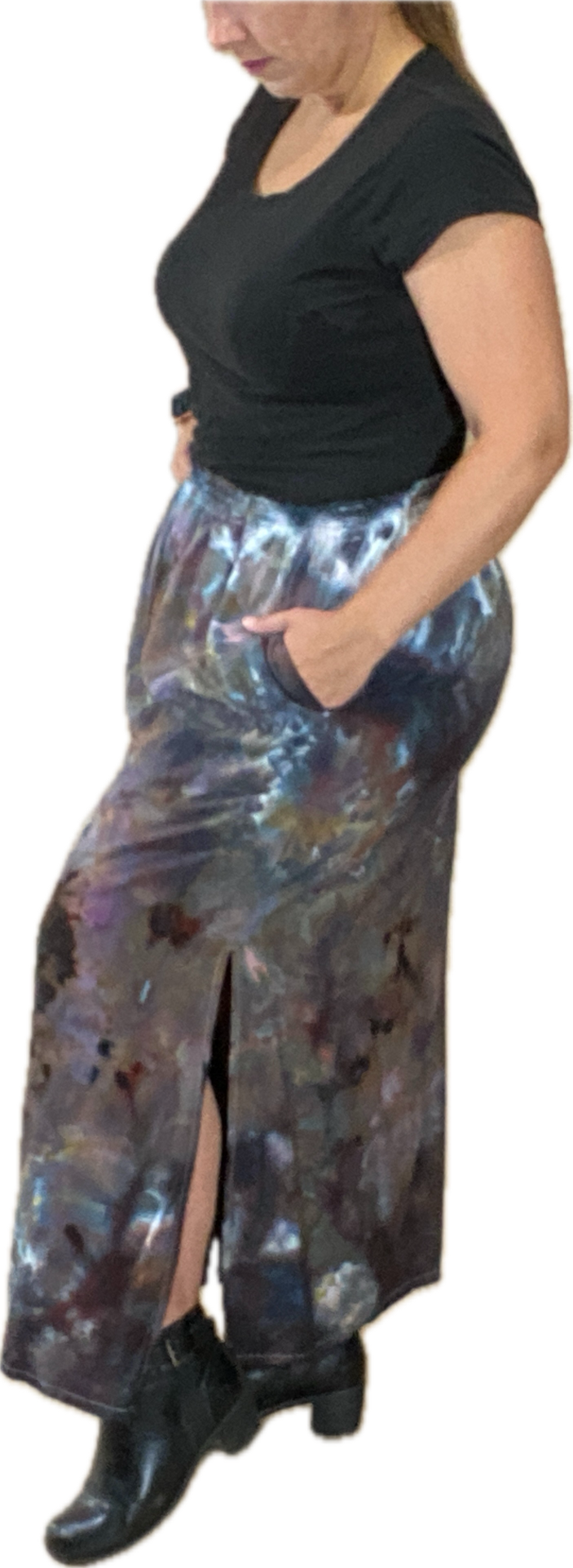 THE MAXI RAYON SKIRT WITH SIDE SLITS