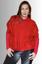 RED V- NECK OVERSIZED VEST