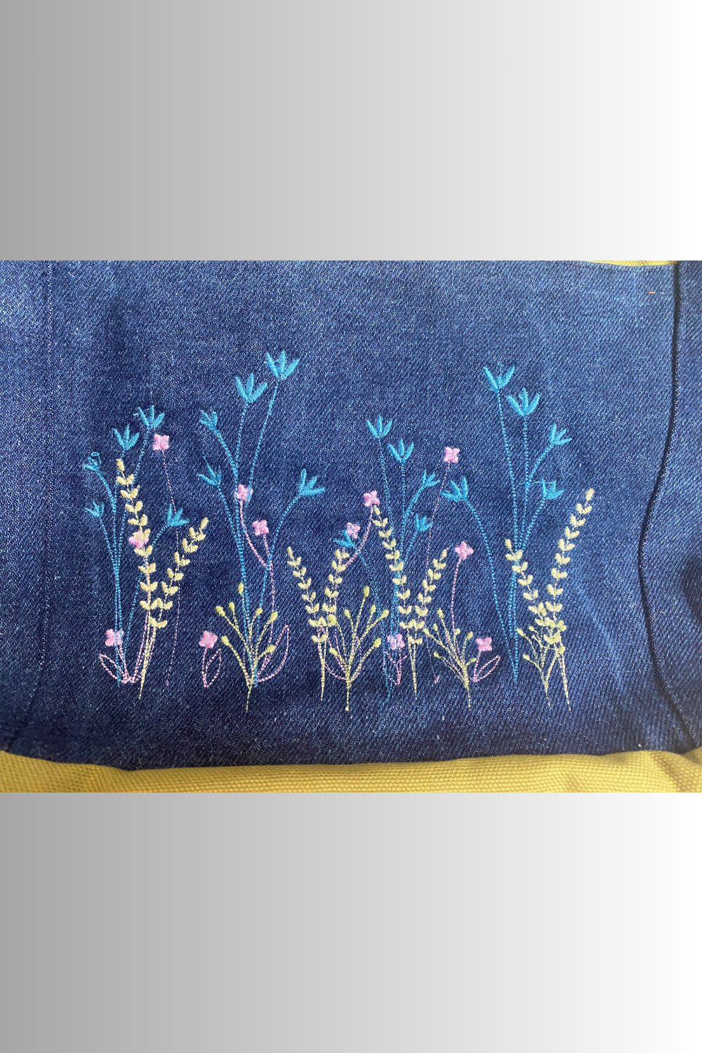 OPEN TOP FLOWER EMBROIDERED HANDBAG