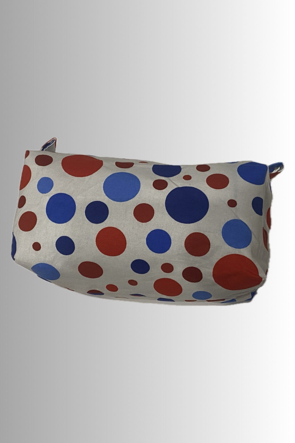 ZIPPERED MAKE-UP POUCH RED, WHITE, BLUE BUBBLE
