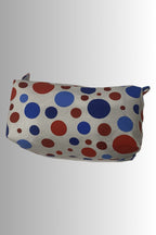 ZIPPERED MAKE-UP POUCH RED, WHITE, BLUE BUBBLE