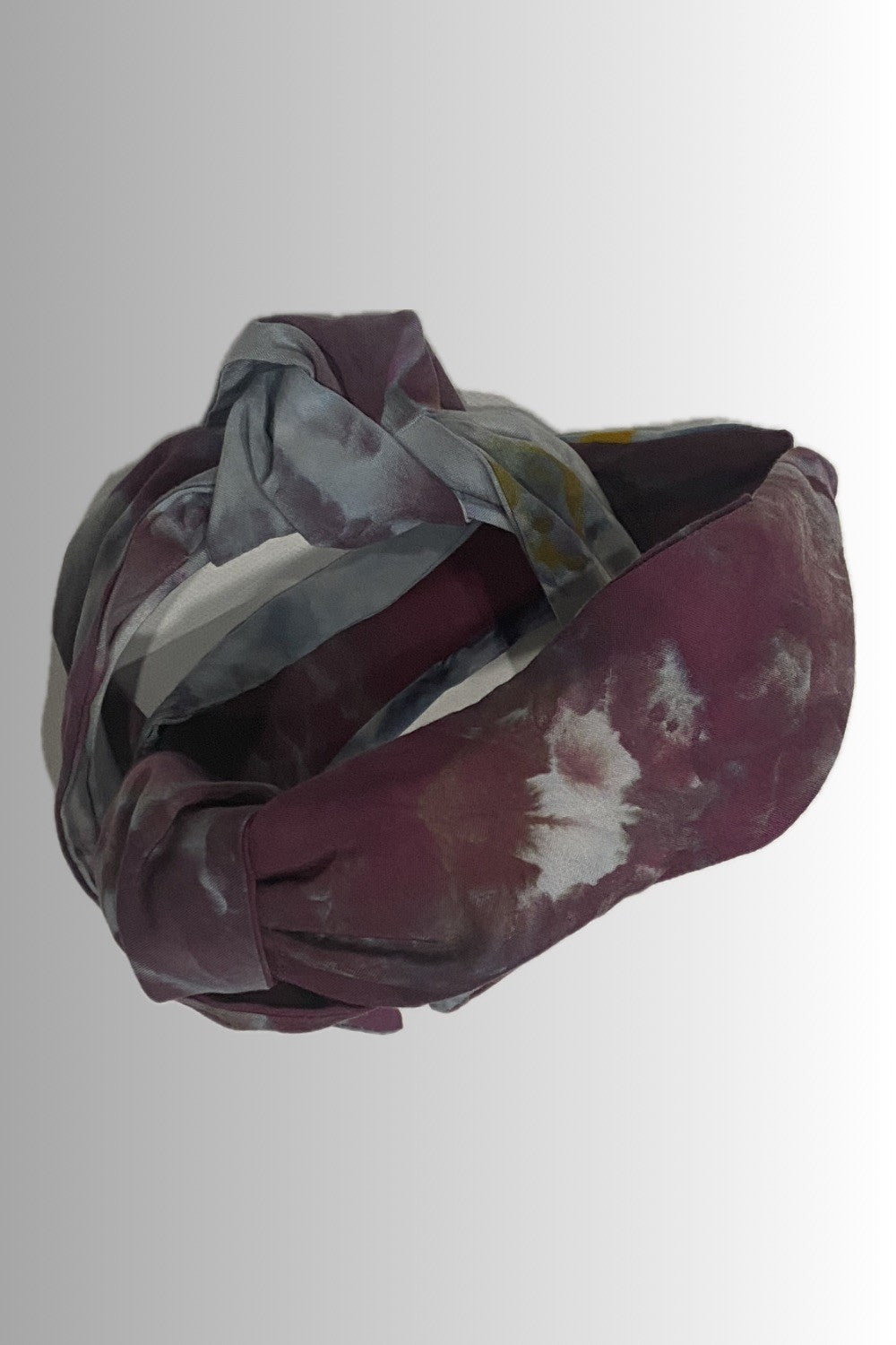 HAND-DYED KNOTTED HEADBAND BLACK CHERRY