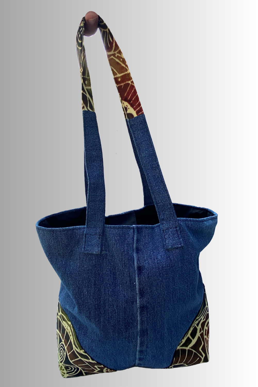 OPEN TOP DENIM HANDBAG