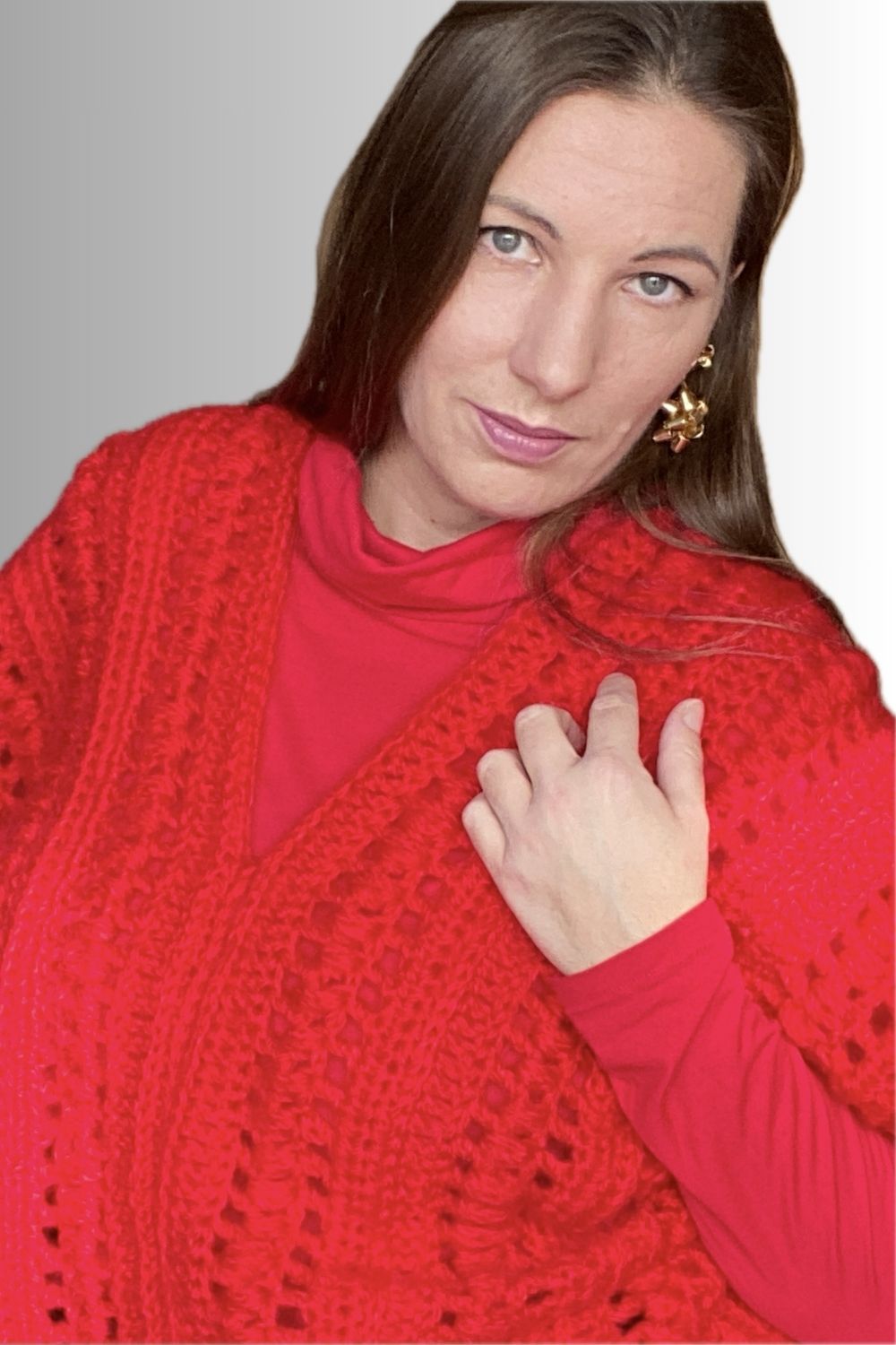 RED V- NECK OVERSIZED VEST