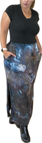 THE MAXI RAYON SKIRT WITH SIDE SLITS