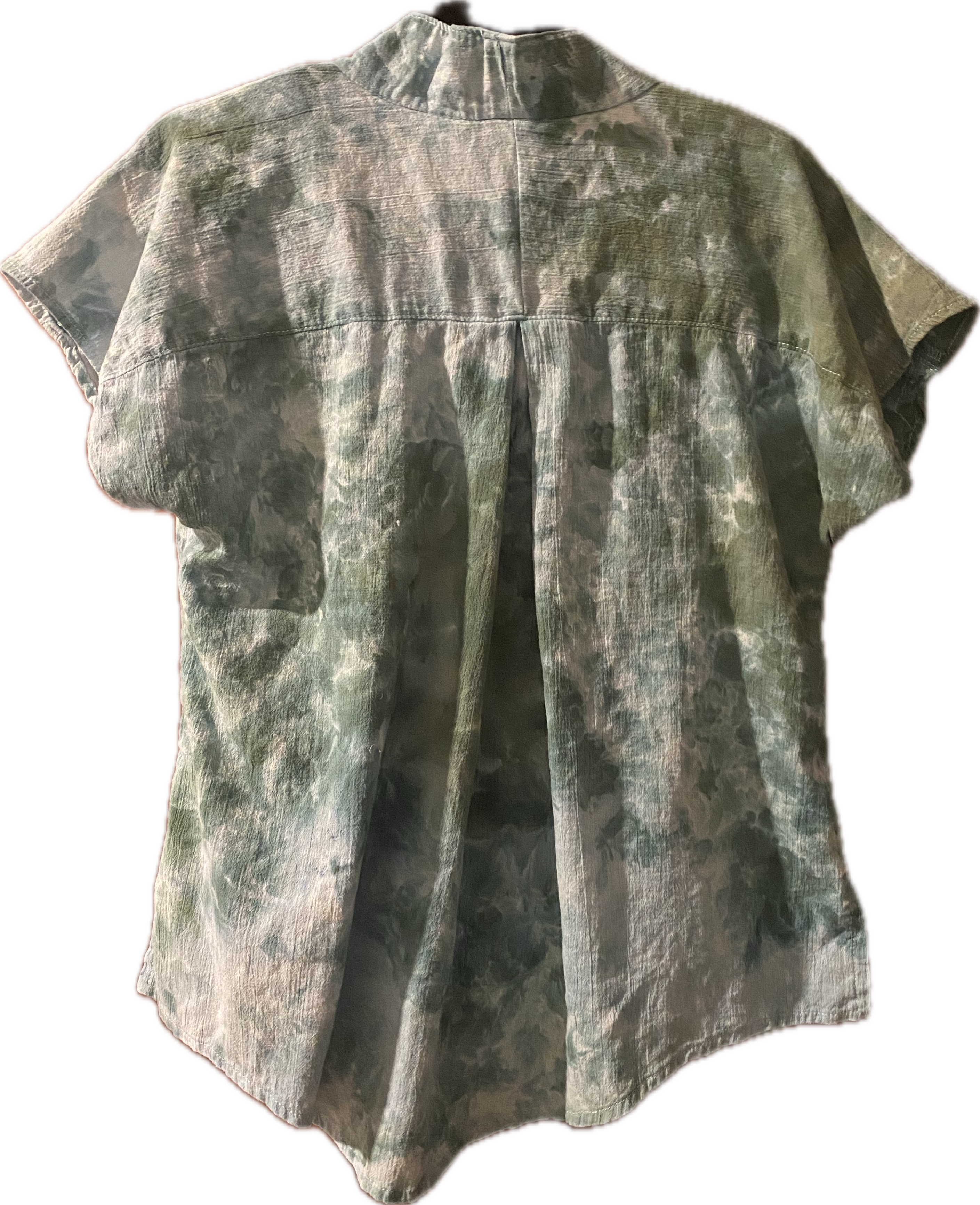 OCEAN HIGH COLLAR V-NECK BLOUSE