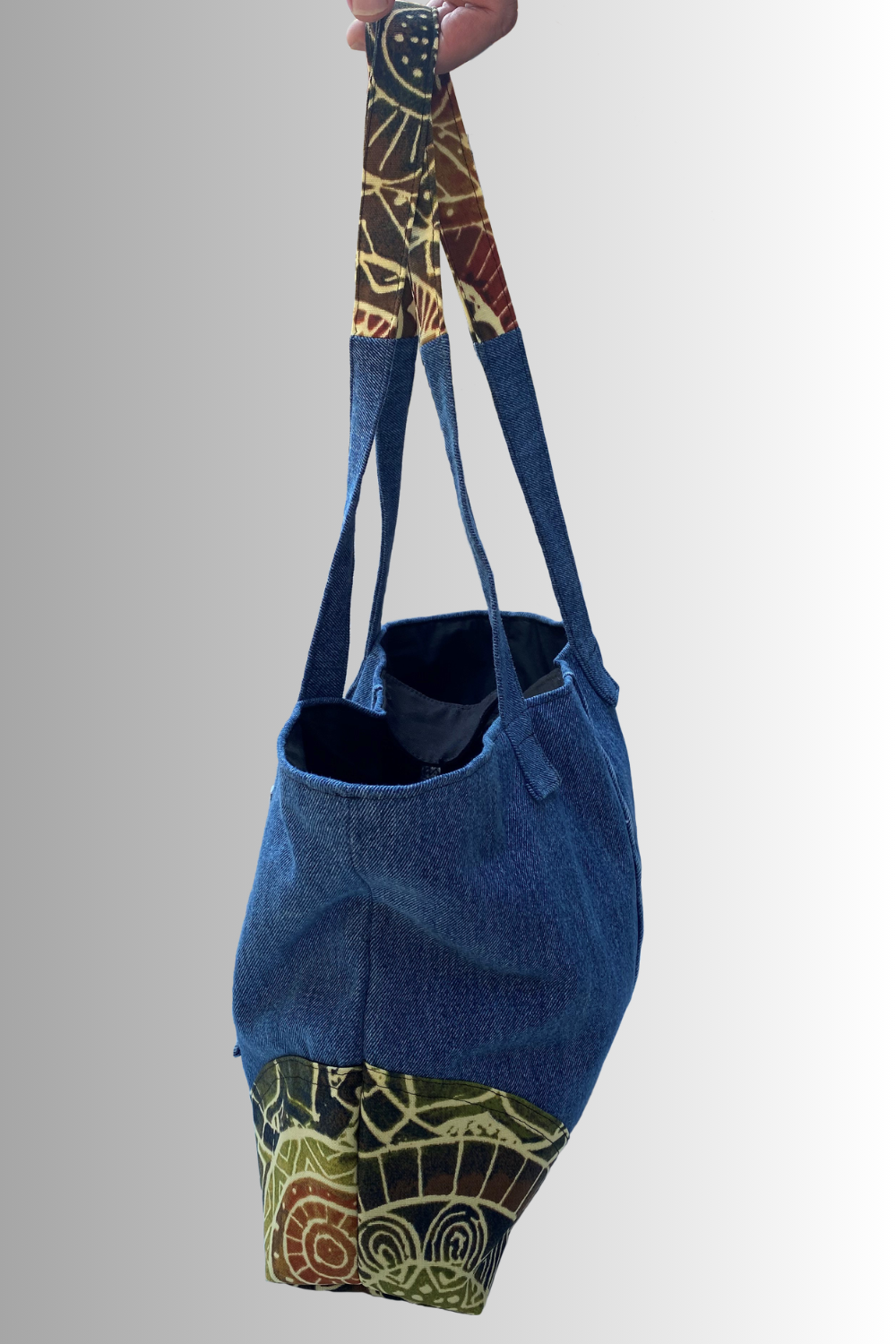 OPEN TOP DENIM HANDBAG