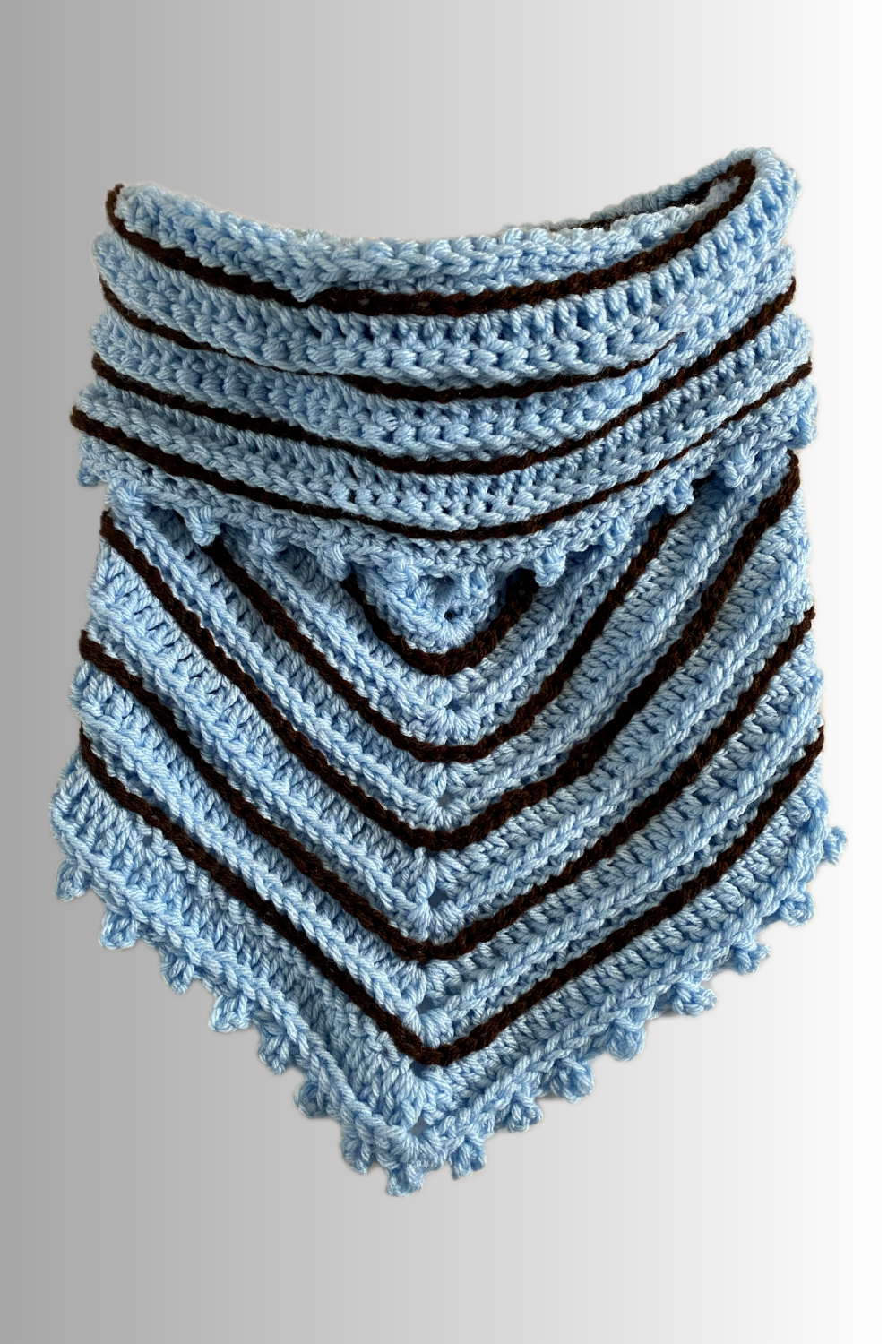 BLUE- BROWN STRIPE COWL