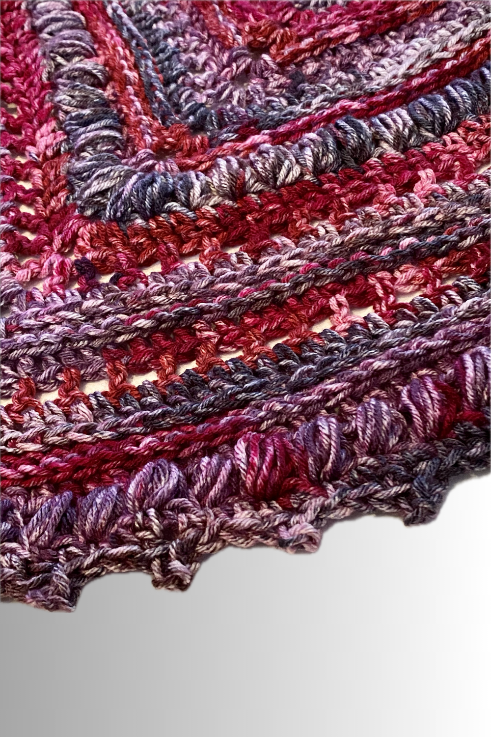 BERRY MIX TRIANGULAR CROCHET SHAWL