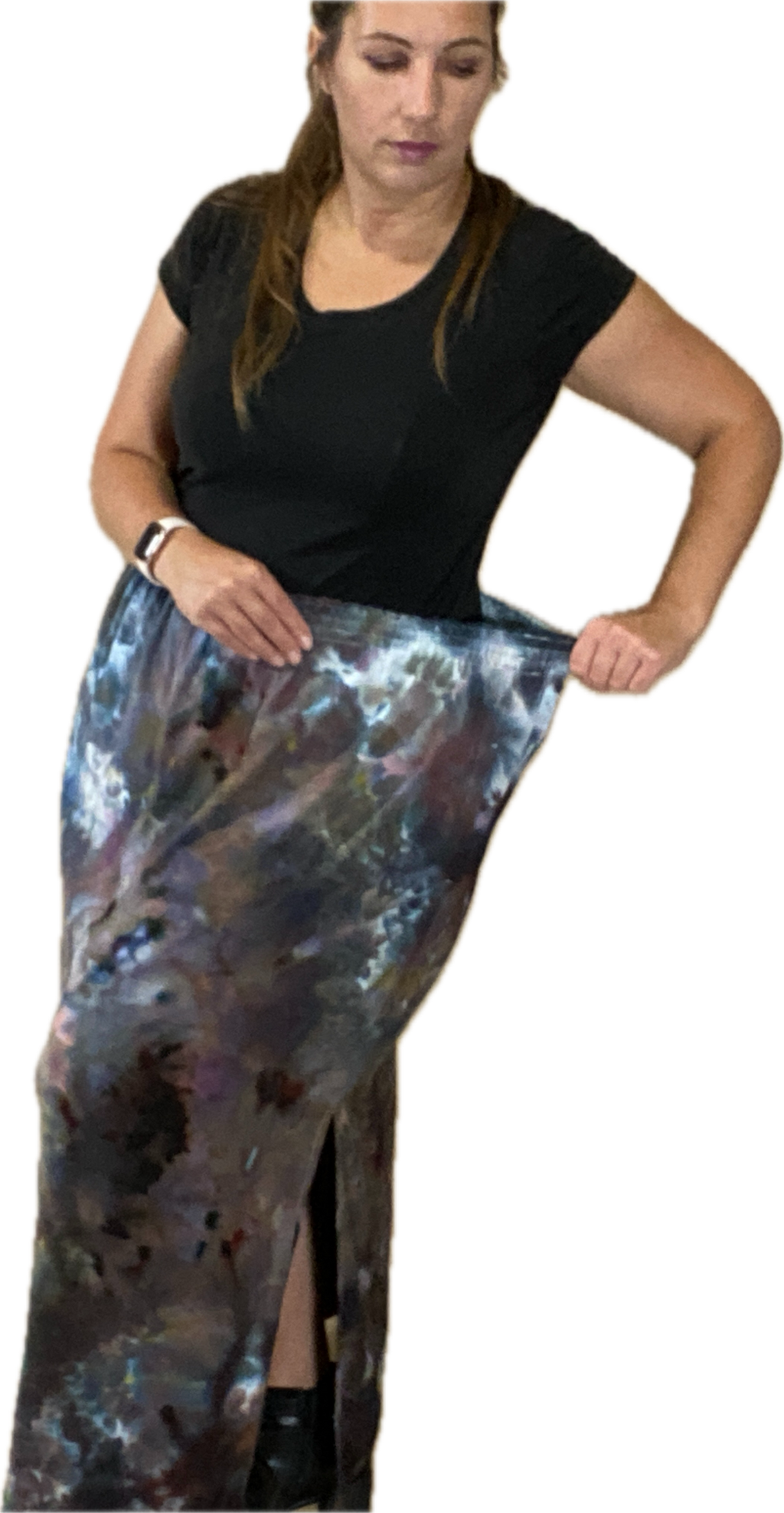 THE MAXI RAYON SKIRT WITH SIDE SLITS