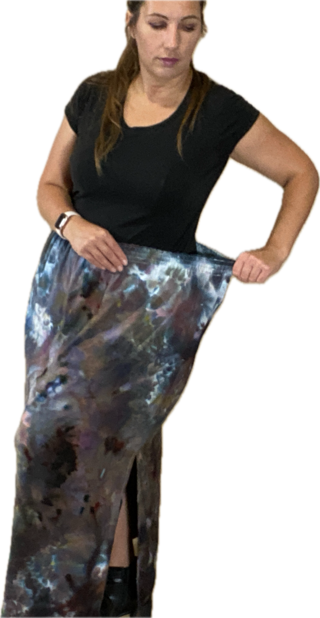 THE MAXI RAYON SKIRT WITH SIDE SLITS