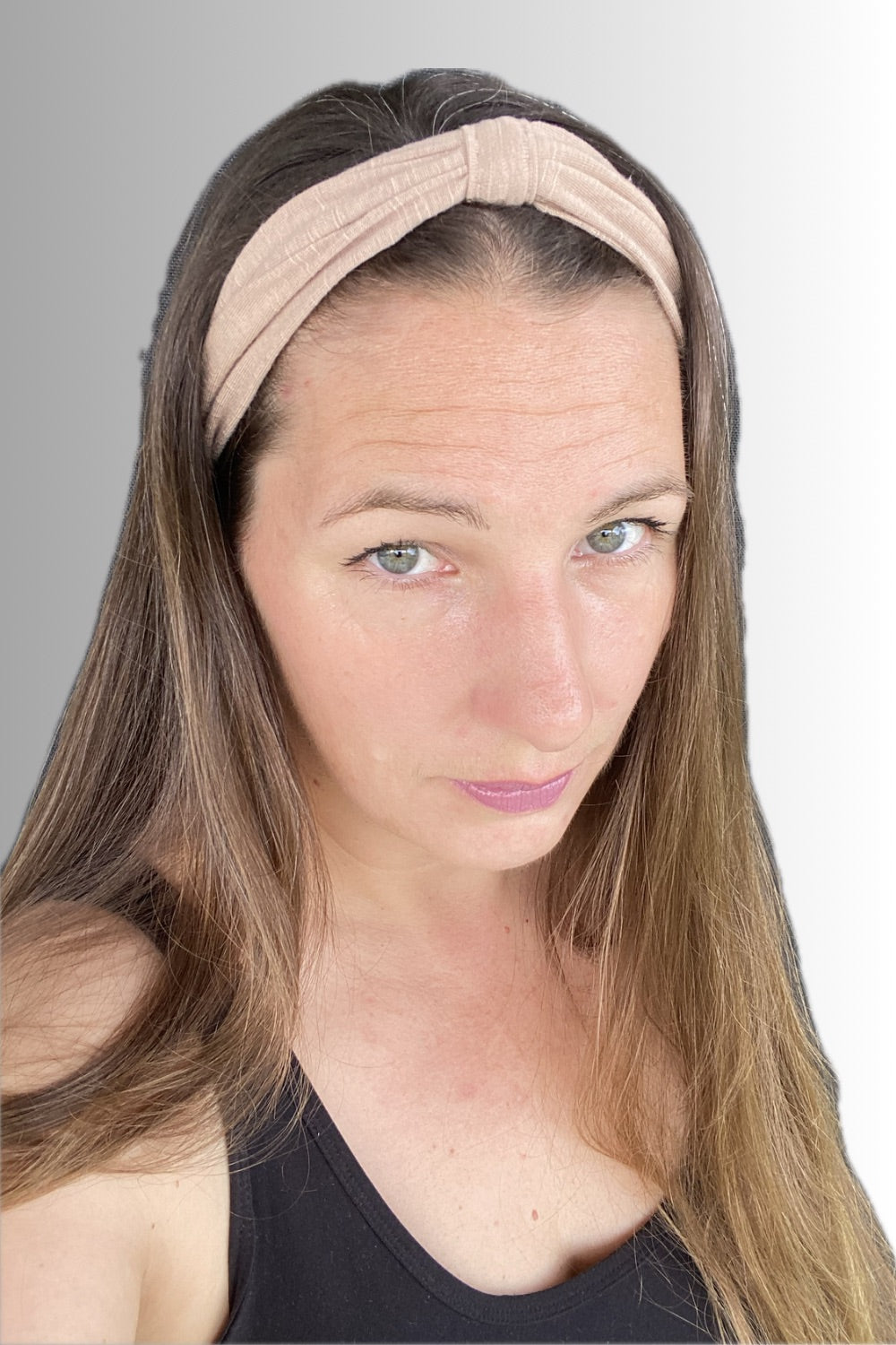 YOGA COLLECTION SIMPLE KNOTTED HEADBAND BEIGE