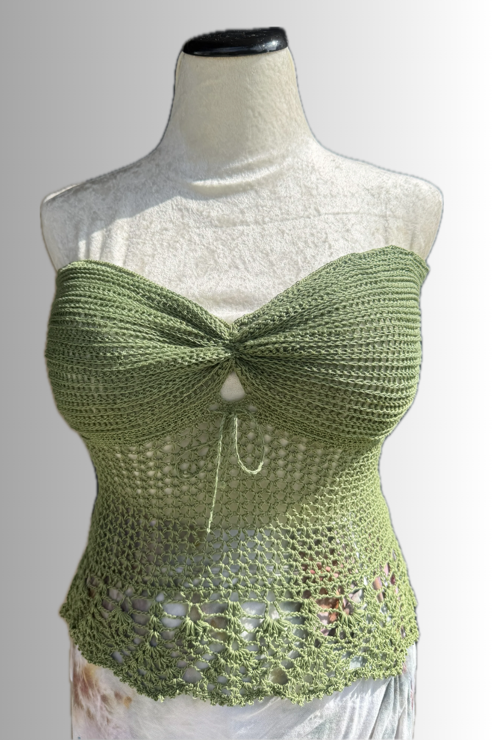 Sage Green Ruched Tie-Front Top
