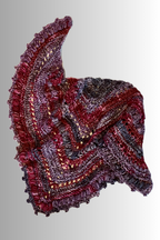 BERRY MIX TRIANGULAR CROCHET SHAWL