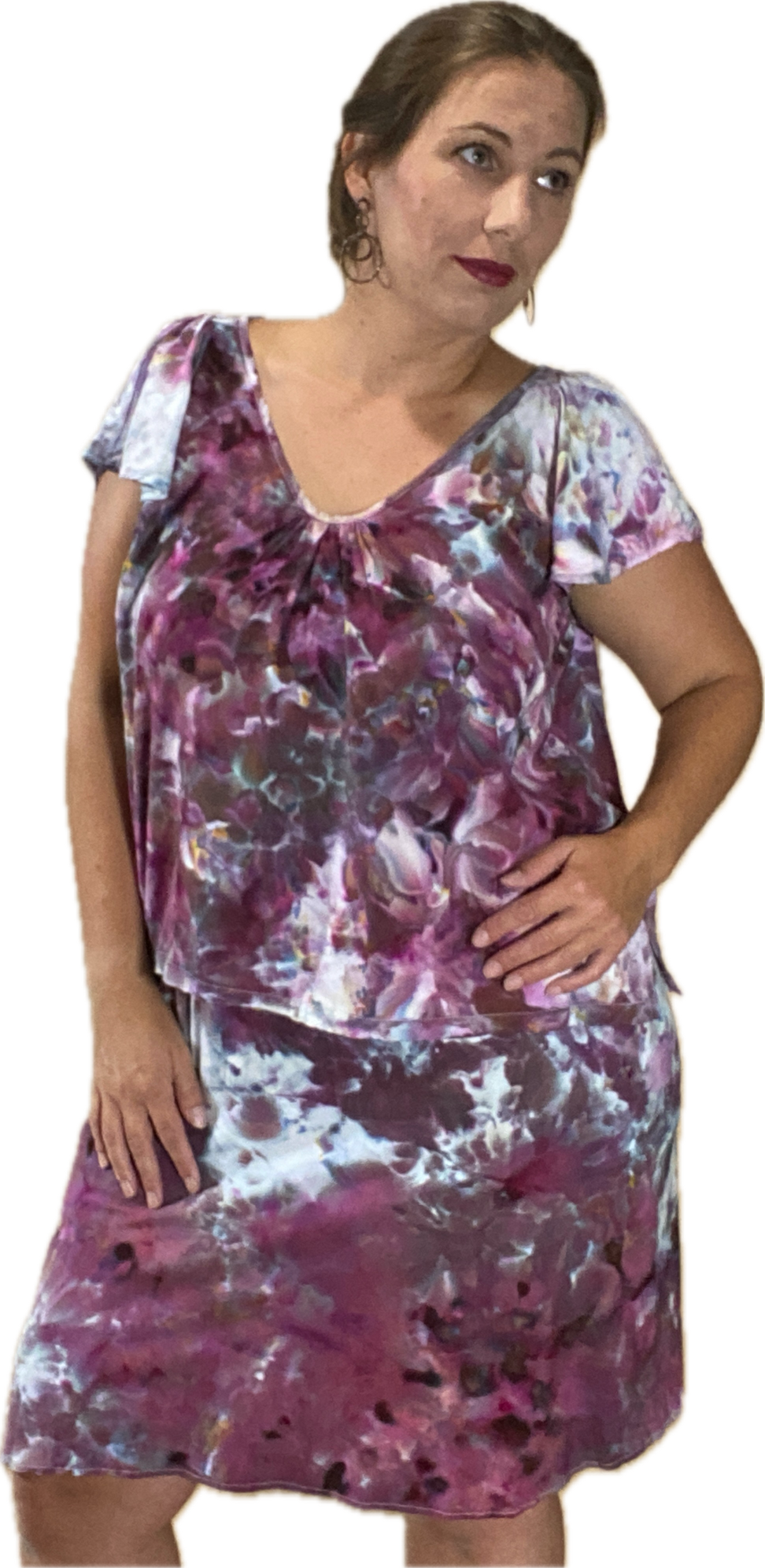 HIGH ELASTIC WAISTED TRUMPET RAYON MIDI SKIRT