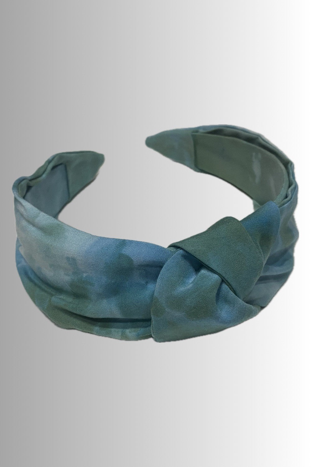 HAND-DYED KNOTTED HEADBAND KINGFISHER BLUE