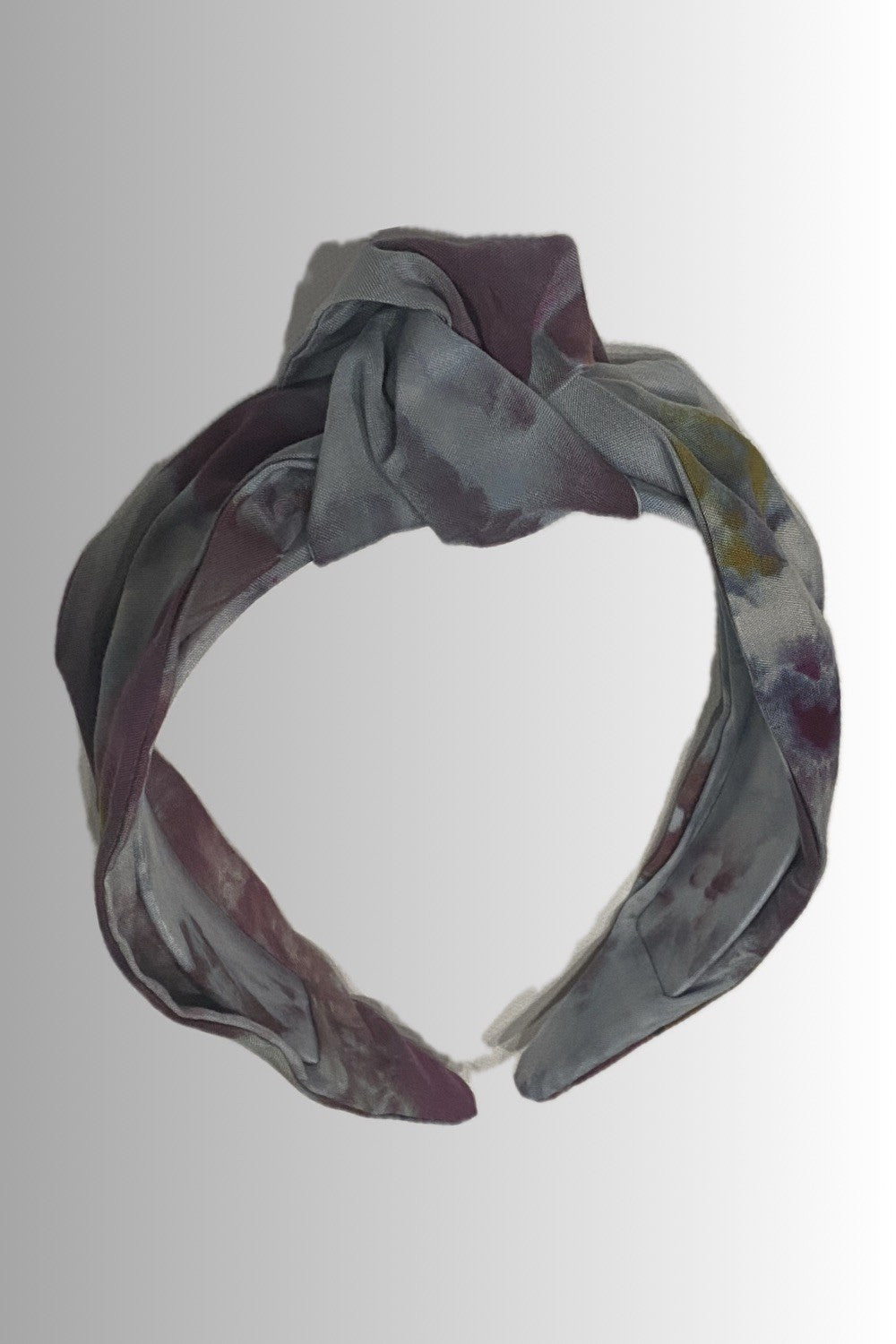 HAND-DYED KNOTTED HEADBAND BLACK CHERRY