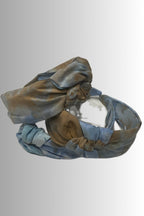 HAND-DYED KNOTTED HEADBAND BLUE GRAY