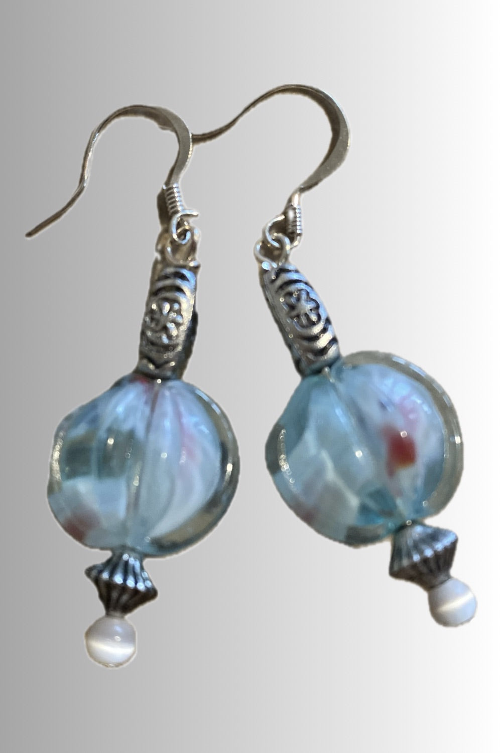 GLASS RAIN MIST DROP EARRINGS