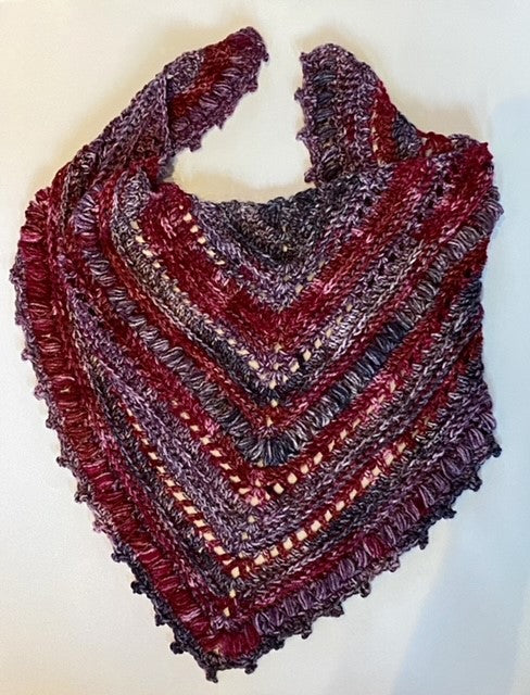 BERRY MIX TRIANGULAR CROCHET SHAWL