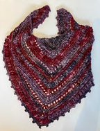 BERRY MIX TRIANGULAR CROCHET SHAWL