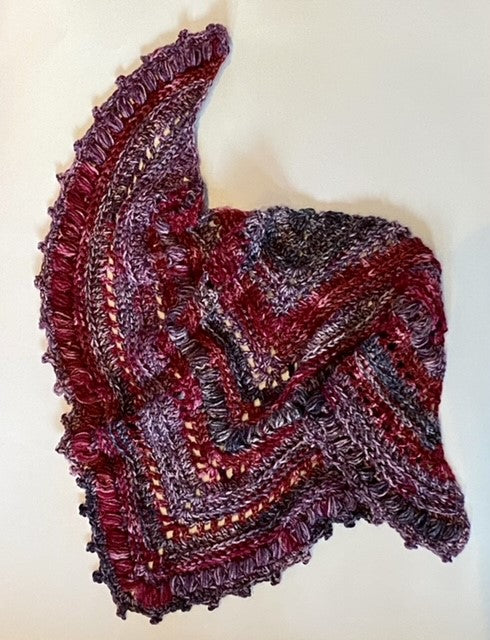 BERRY MIX TRIANGULAR CROCHET SHAWL