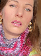 BERRY MIX TRIANGULAR CROCHET SHAWL