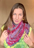 BERRY MIX TRIANGULAR CROCHET SHAWL