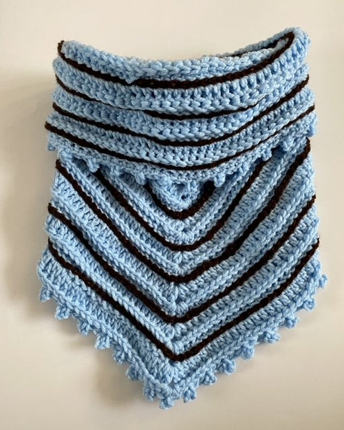 BLUE- BROWN STRIPE COWL