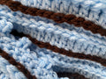 BLUE- BROWN STRIPE COWL