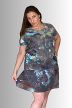 HIGH ELASTIC WAISTED TRUMPET RAYON MIDI SKIRT
