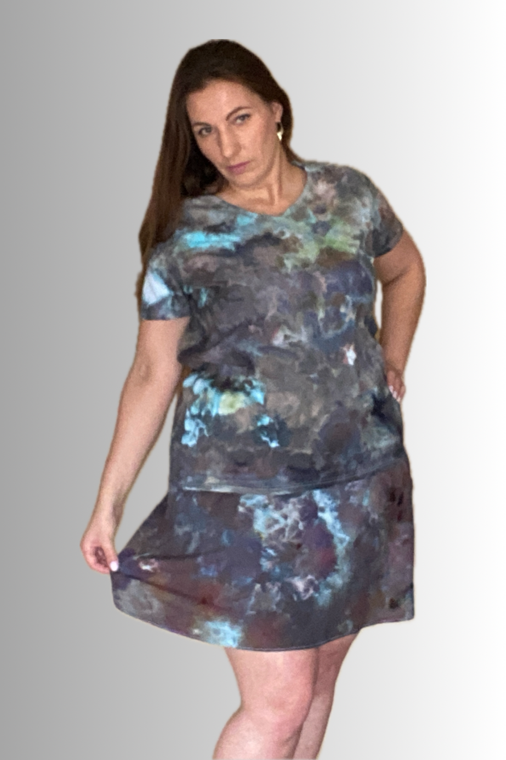 HIGH ELASTIC WAISTED TRUMPET RAYON MIDI SKIRT