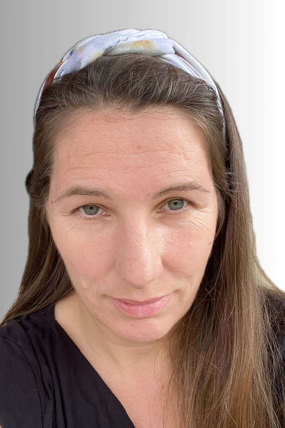 YOGA COLLECTION BRAIDED HEADBAND GREY MIST