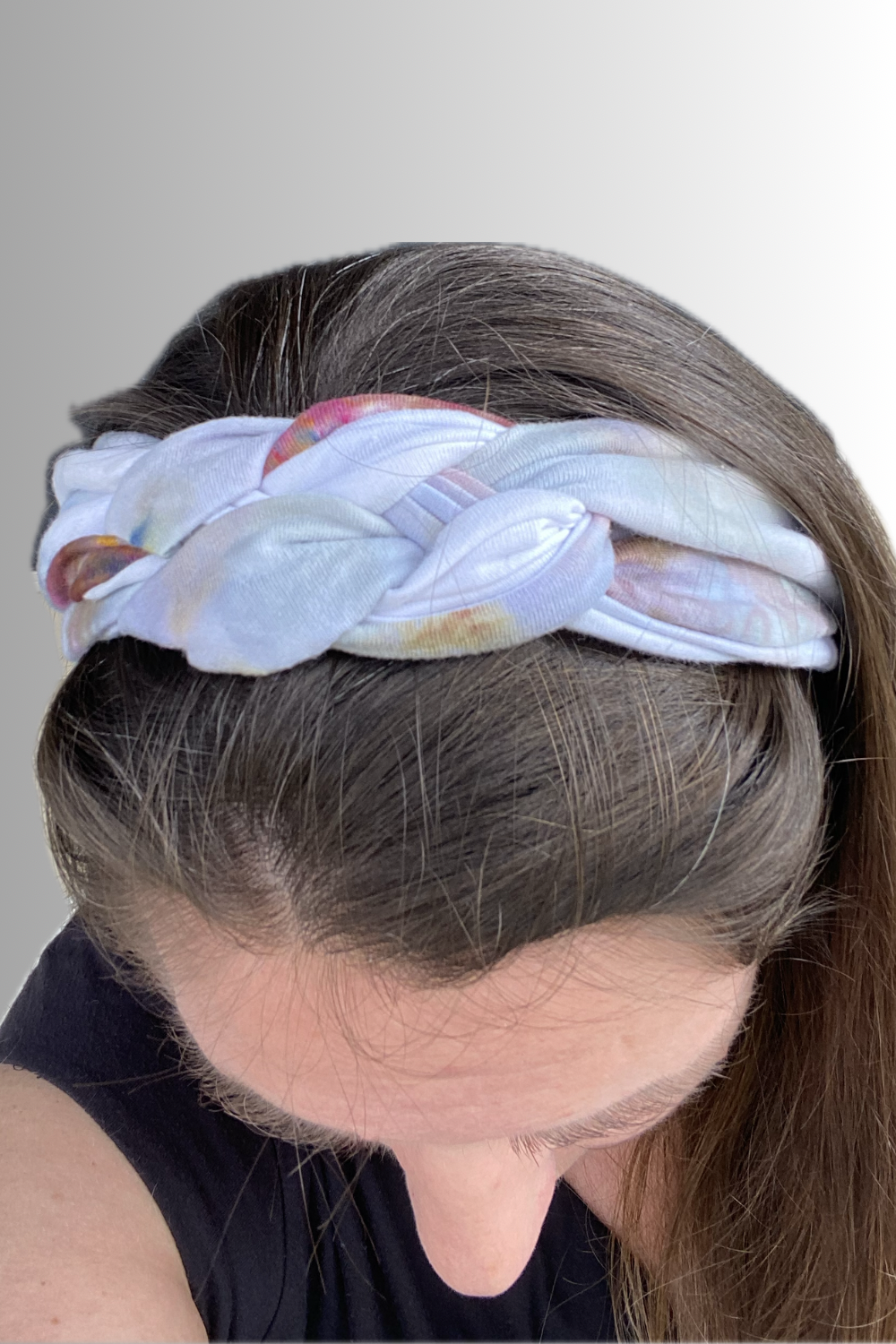 YOGA COLLECTION BRAIDED HEADBAND GREY MIST