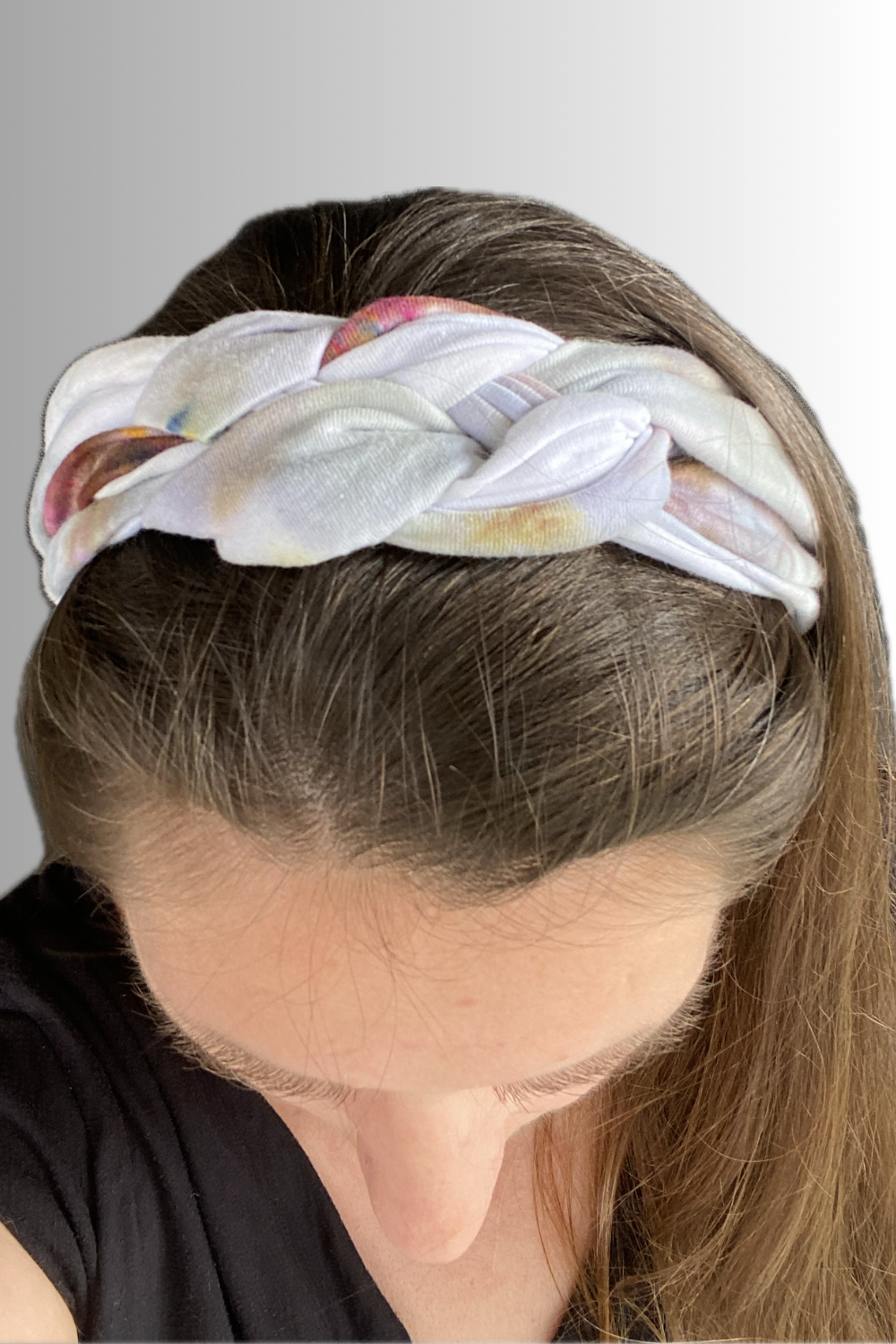 YOGA COLLECTION BRAIDED HEADBAND GREY MIST