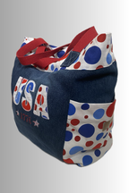 BUBBLE COLLECTION USA OPEN TOP HANDBAG dark blue